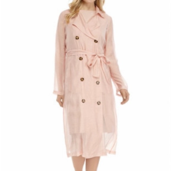The Limited Women’s Sheer Pink Trench Coat Jacket NWT Spring Summer Dress Cover - Picture 1 of 8